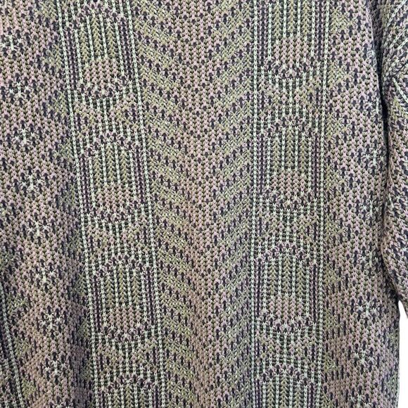 1980's Pacific Crest Vintage Knitted Cosby Crew Neck purple Sweater Large - Picture 11 of 14